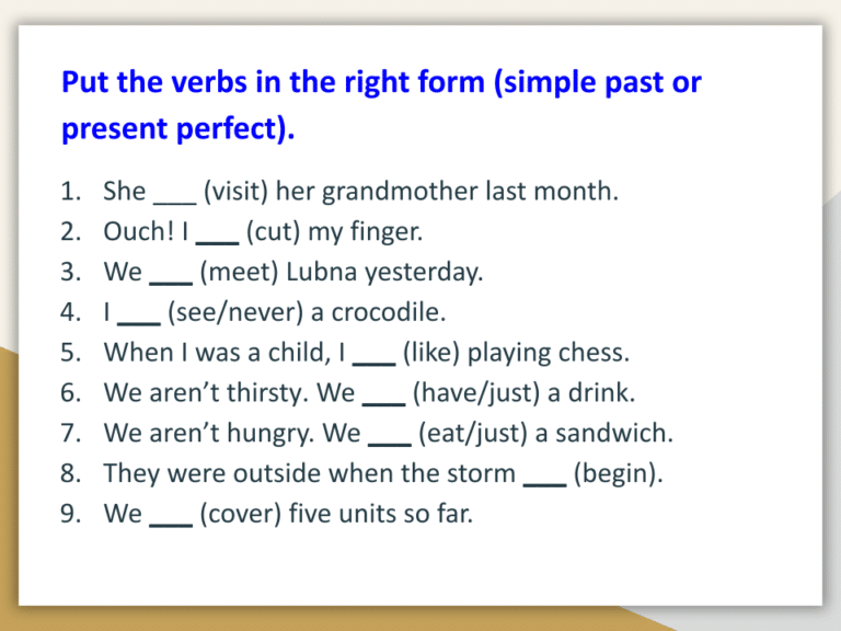 Present Perfect Tense 16